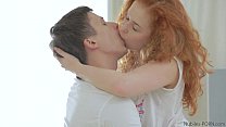 Redhead amateur takes a mouthful of cum